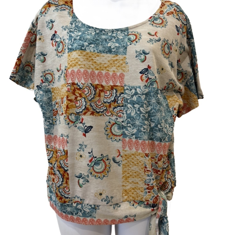 Boho Floral Patchwork Women's Top by Misia. Size Small